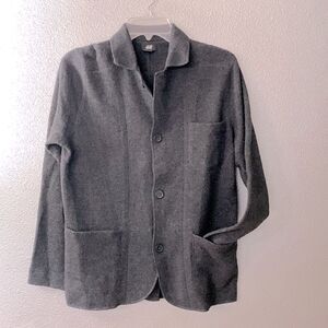 H&M wool blend sweater knit blazer/cardigan button front pockets back vent Small